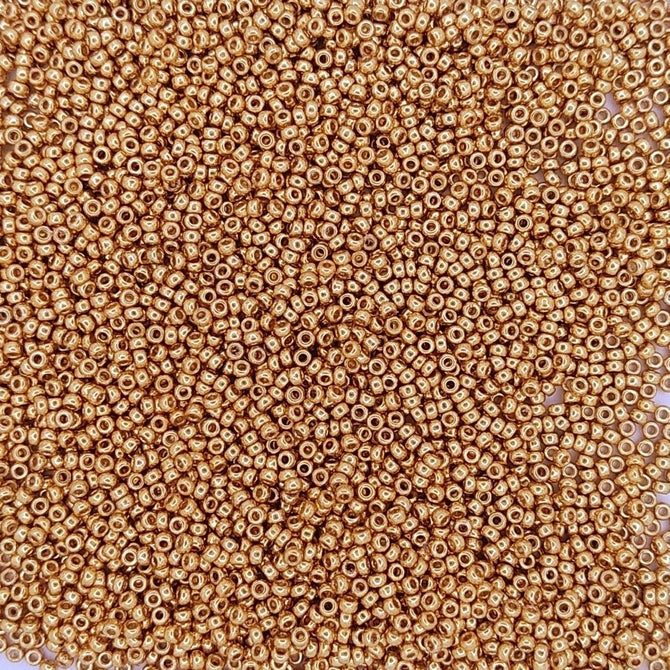 4203 - 5g Size 15/0 Miyuki seed beads in Duracoat Galvanised Yellow Gold