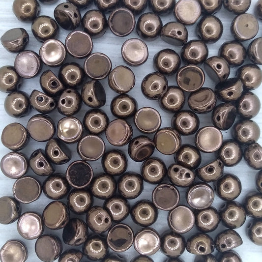 10 x 2 hole cabochon in Bronze (6mm)