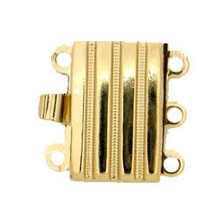 Claspgarten Gold clasp with 3 rows 12660w - 12x7.5mm