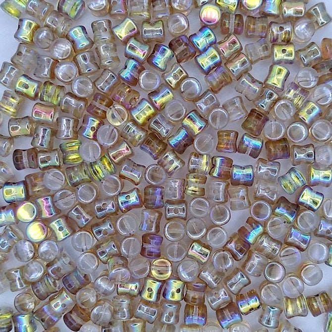 50 x diabolo beads in Brown Rainbow