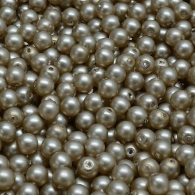 50 x 4mm pearls in Matt Beige