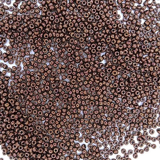 0457B - 10g Size 11/0 Miyuki seed beads in Metallic Opaque Bronze