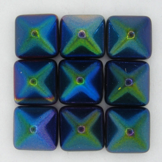 2 x 12mm pyramids in Magic Blue