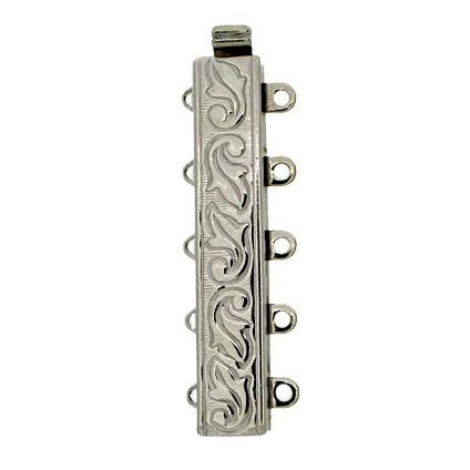 Claspgarten Silver textured clasp with 5 rows 12597 - 31x5.5mm