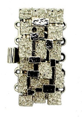 Claspgarten Silver clasp with 5 rows 13578 - 28x13mm