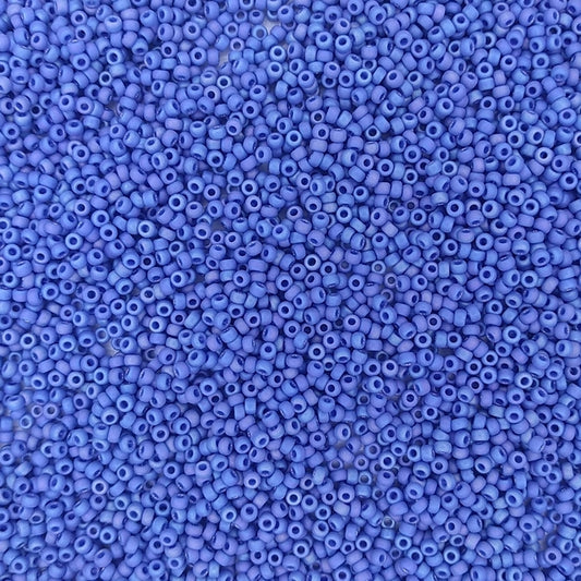 4704 - 10g Size 11/0 Miyuki seed beads in Opaque Soft Blue Glaze Rainbow