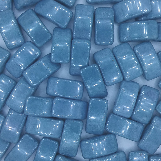 5 x Carrier Beads in Chalk White/Baby Blue Lustre (9x17mm)