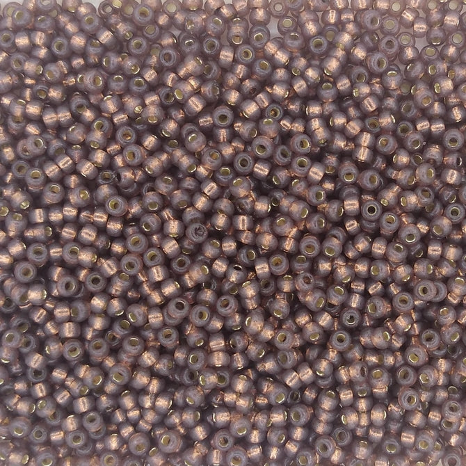 4249 - 10g Size 11/0 Miyuki seed beads in Duracoat Silver lined Rose Bronze