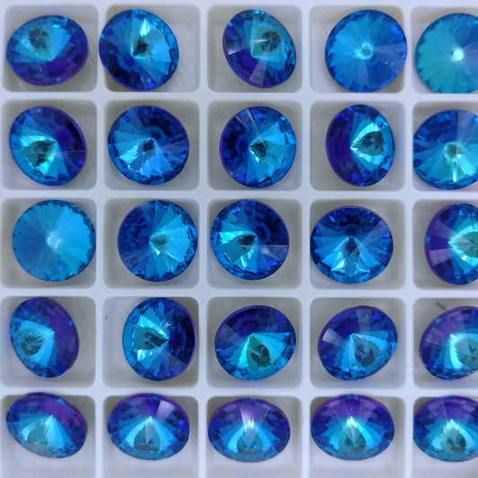 12mm rivoli in Crystal Bermuda Blue (Aurora)