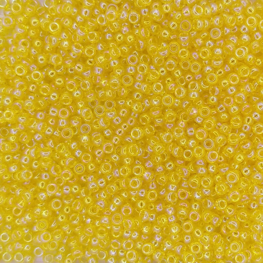 0252 - 10g Size 11/0 Miyuki seed beads in Transparent Yellow AB