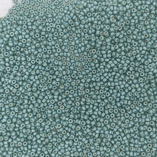 4217F - 10g Size 11/0 Miyuki seed beads in Matt Duracoat Galvanised Sea Foam