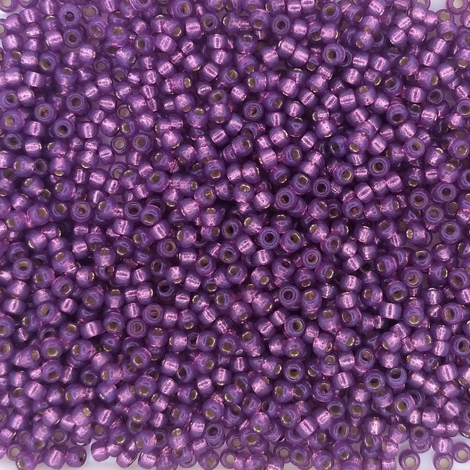 4248 - 50g Size 11/0 Miyuki seed beads in Duracoat Silver lined Dark Lilac