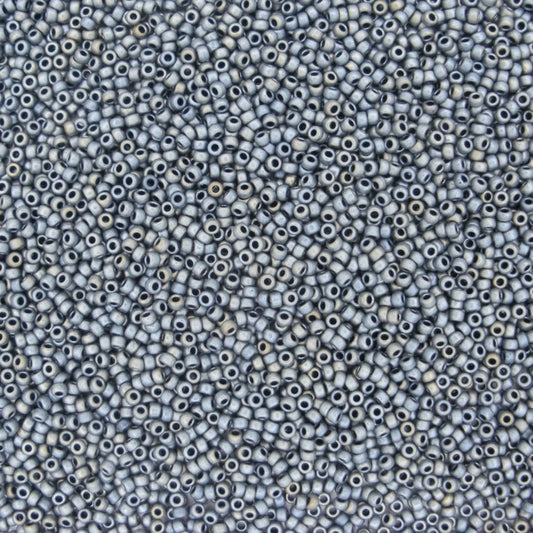 2002 - 10g Size 11/0 Miyuki seed beads in Matt Metallic Silver Grey