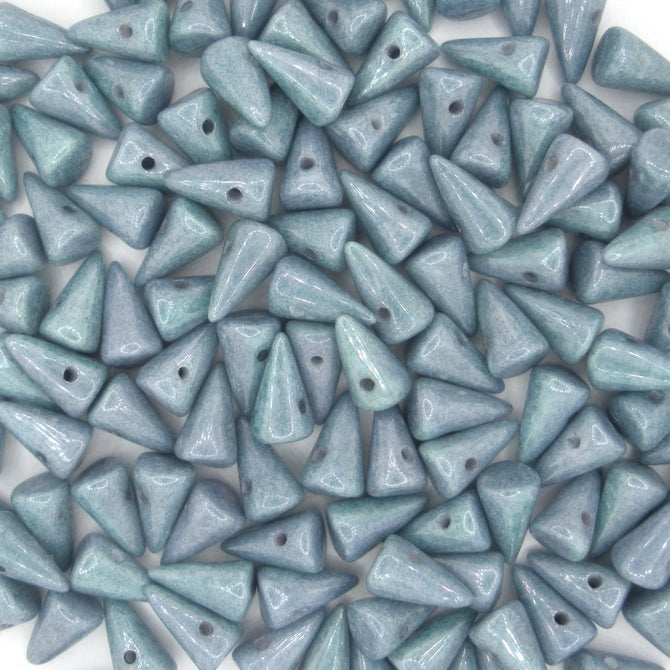 10 x small spikes in Blue Lustre (5x8mm)