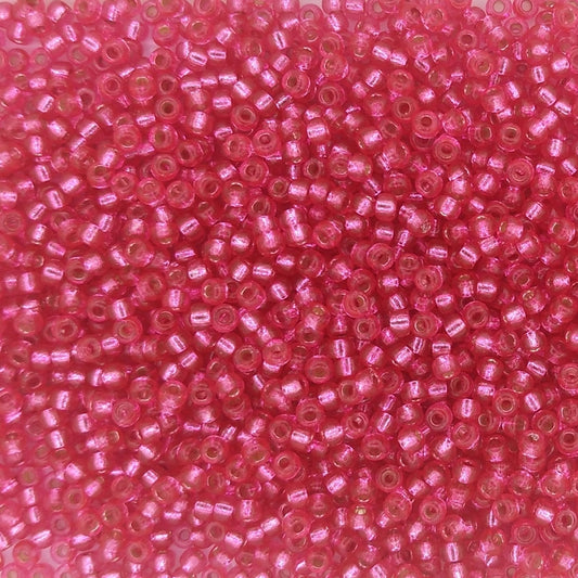 4266 - 10g Size 11/0 Miyuki seed beads in Duracoat Silver lined Hibiscus