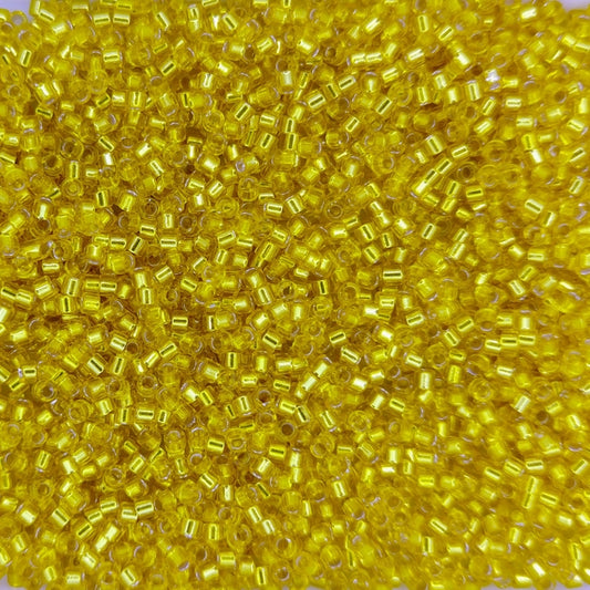 DB0145 - 5g Size 11/0 delicas in Silver lined Yellow