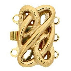 Claspgarten Gold clasp with 3 rows 14358 - 12x10mm