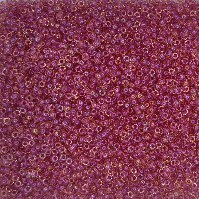 0363 - 5g Size 15/0 Miyuki seed beads in Light Cranberry lined Topaz Lustre