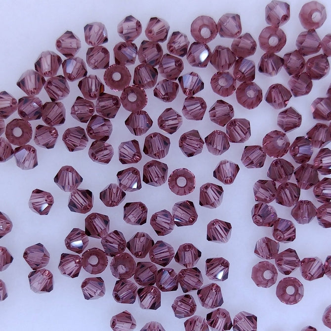 50 x 3mm bicones in Amethyst (Aurora)