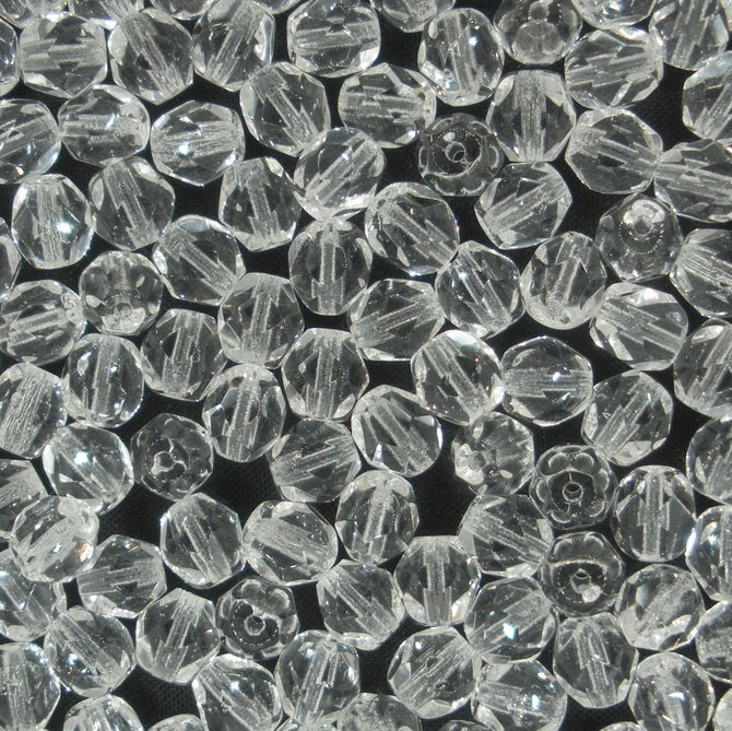 50 x 6mm faceted beads in Crystal