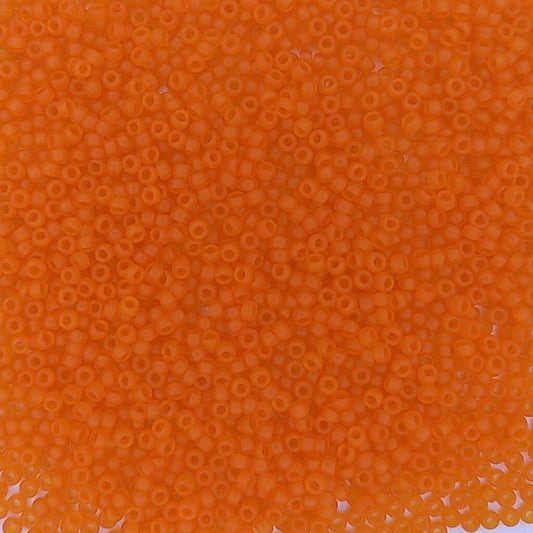0138F - 10g Size 11/0 Miyuki seed beads in Matt Orange