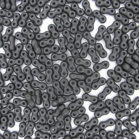 5g x 6mm Infinity beads in Metallic Black