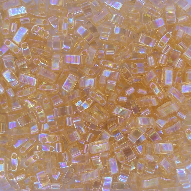 HTL0251 - 5g Half Tila beads in Transparent Light Topaz AB