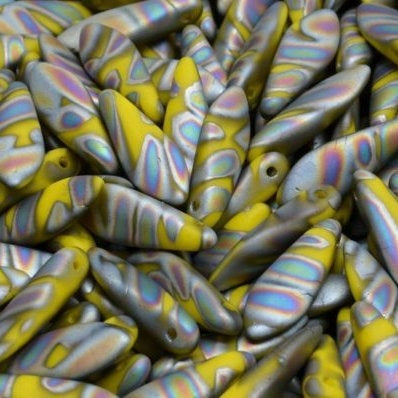 10 x daggers in Lemon Zebra Vitrail (5x16mm)