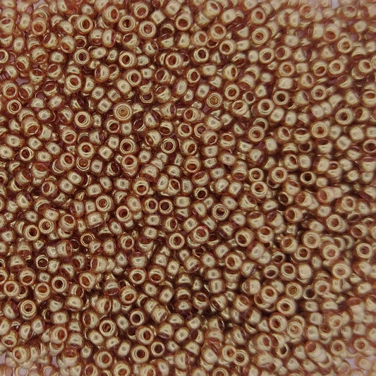 1882 - 10g Size 11/0 Miyuki seed beads in Dark Topaz Gold Lustre