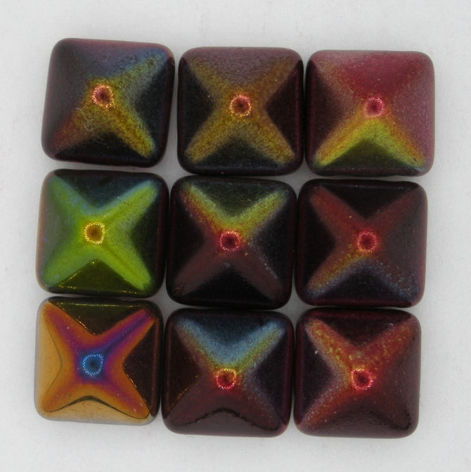 2 x 12mm pyramids in Magic Wine