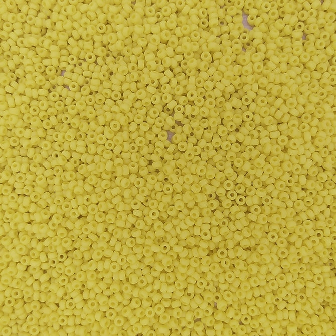 0404F - 10g Size 11/0 Miyuki seed beads in Matt Opaque Yellow