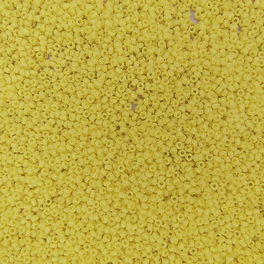 0404F - 10g Size 11/0 Miyuki seed beads in Matt Opaque Yellow