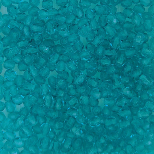 50 x 3mm faceted beads in Teal