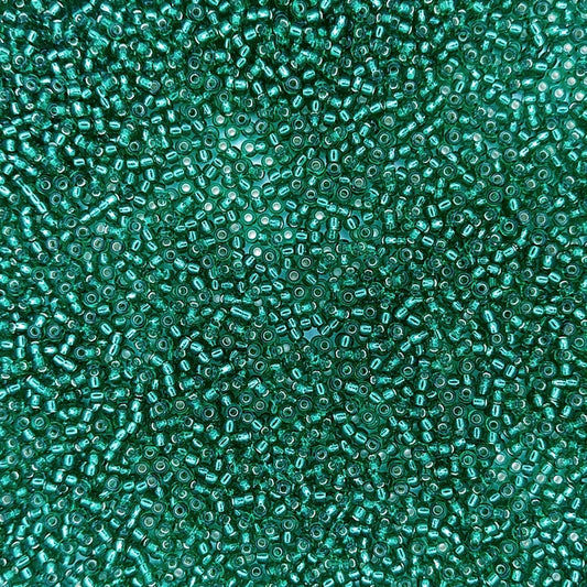 0017 - 10g Size 11/0 Miyuki seed beads in Silver lined Emerald