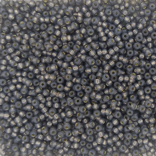 4251 - 10g Size 11/0 Miyuki seed beads in Duracoat Silver lined Smoke Grey