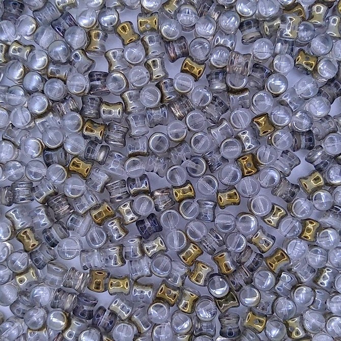 50 x diabolo beads in Crystal Valentinite