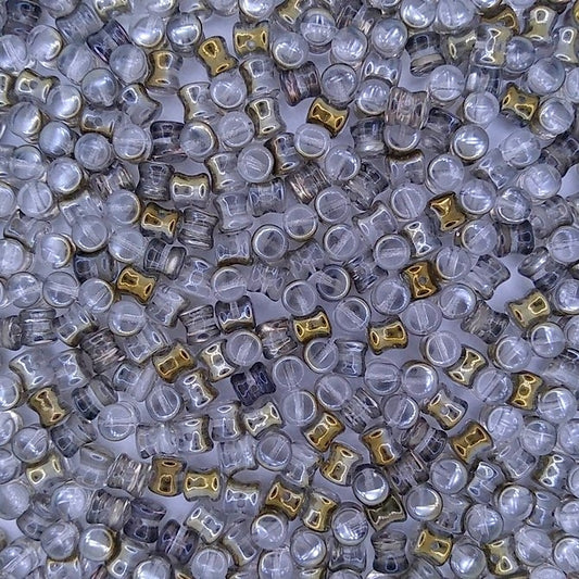 50 x diabolo beads in Crystal Valentinite