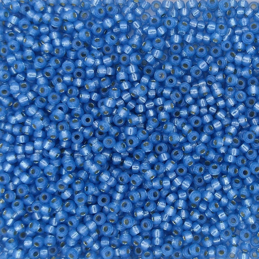 4242 - 10g Size 11/0 Miyuki seed beads in Duracoat Silver lined Aqua
