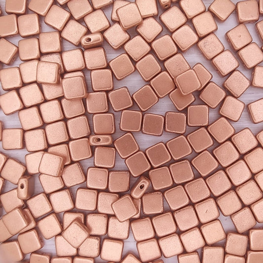 25 x 6mm Silky beads in Vintage Copper