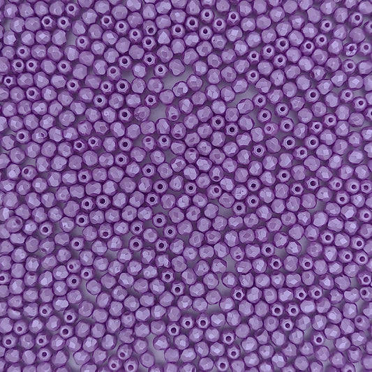 50 x 3mm faceted beads in Pastel Lila