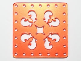 30mm Square Laser Cut Cabochon in Orange Red