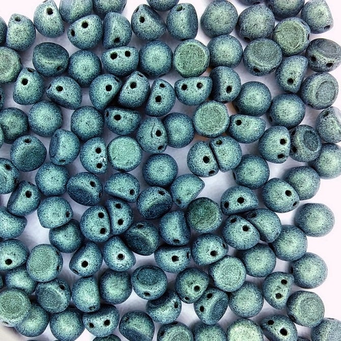 10 x CzechMate cabochons in Metallic Suede Light Green