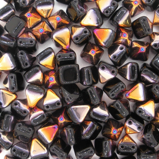 10 x 6mm pyramids in Black Sliperit