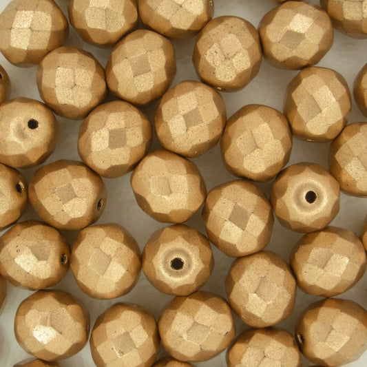 10 x 10mm faceted beads in Aztec Gold