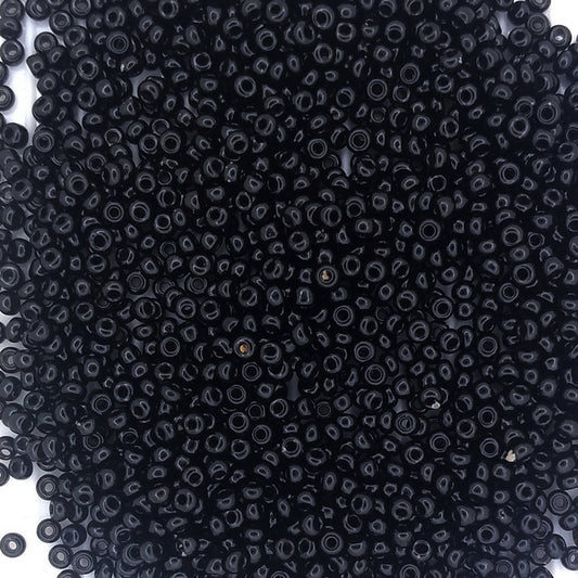 5g x 11/0 Venetian seed beads in Black (1950s)
