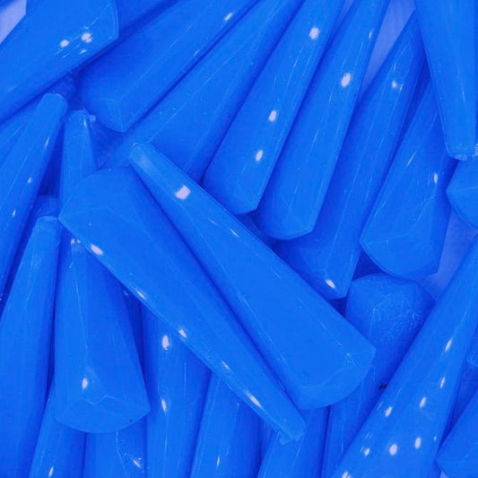 Pair of plastic drops in Blue (1980s) 12x38mm