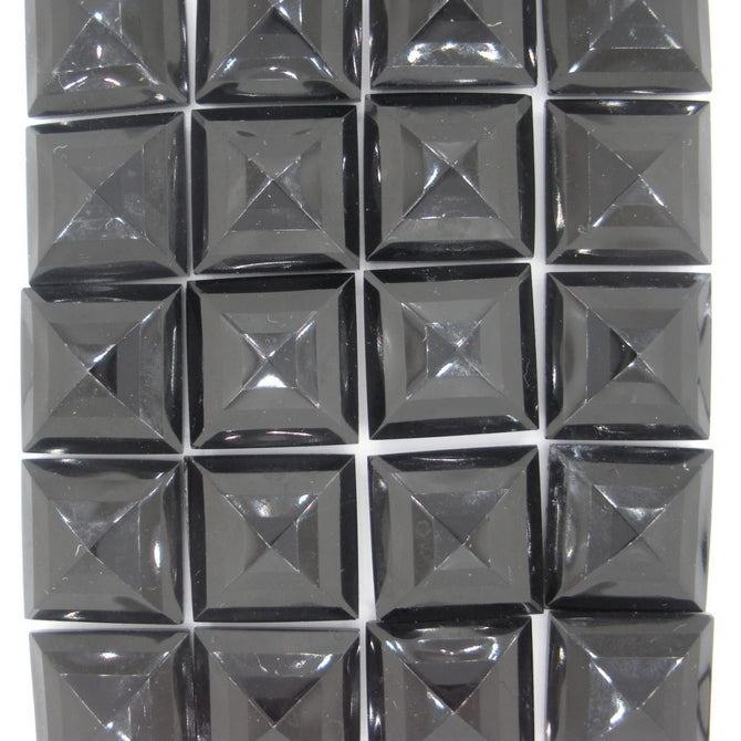 Cab47 - 14mm square cabochon in Black (Vintage)