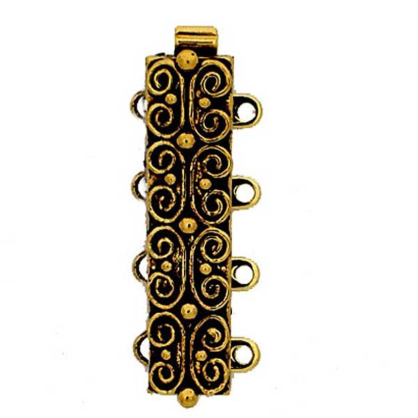 Claspgarten Old Gold clasp with 4 rows 13495 - 25x7mm