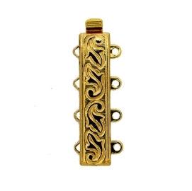 Claspgarten Gold textured clasp with 4 rows 12597 - 24x6mm