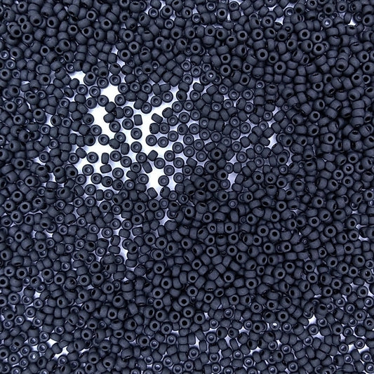 0401F - 50g Size 11/0 Miyuki seed beads in Matt Black